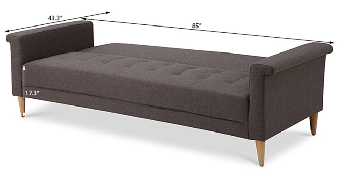 Dalton Sofa Cum Bed(Dark Grey)